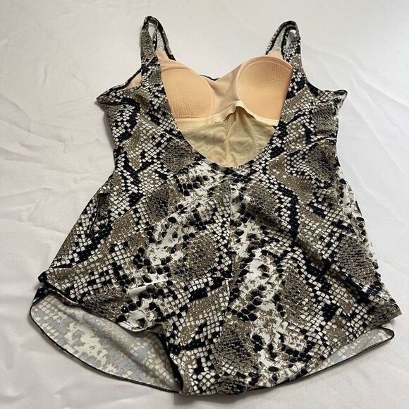 Shore Shapes Snake Print One Piece Bathing Suit Swimsuit Swimdress Plus Size 18 - Picture 5 of 7